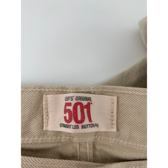 Levis 501 Jeans Mens 36x30* Tan Straight Leg Button Fly 100% Cotton Denim Pants - Picture 7 of 13